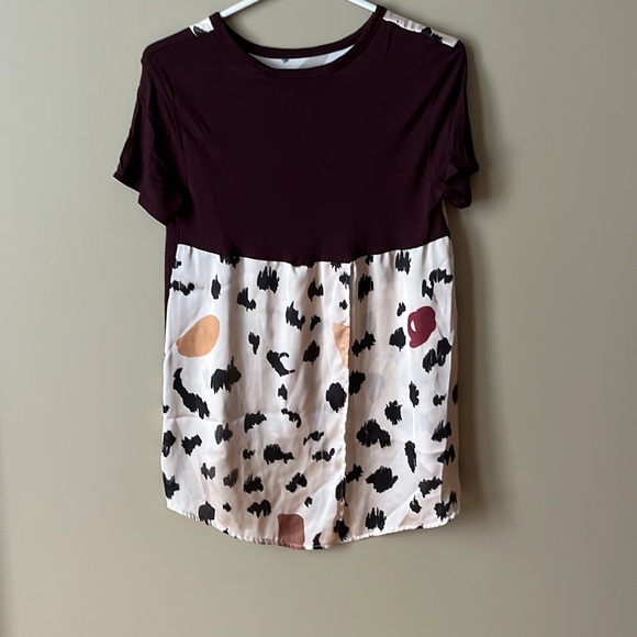 Zara Short Sleeve Top with Silky Print - Picture 2 of 4